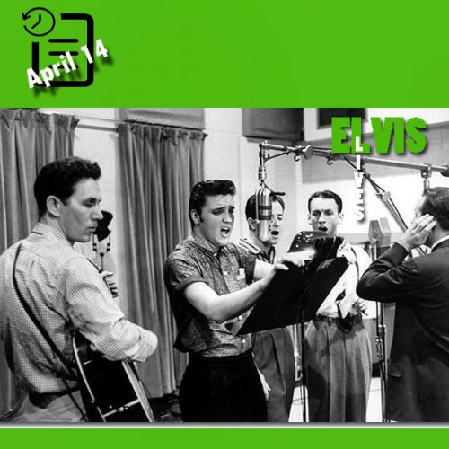 الویس در جلسه ضبط در استودیو RCA نشویل چنین روزی 14 آوریل 1956