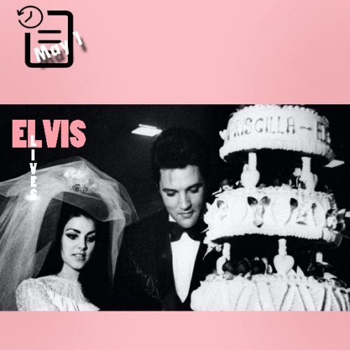 الویس و پریسیلا در مراسم ازدواج در هتل علاء الدین چنین روزی اول ماه مه 1967